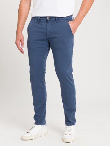Cross Jeans Tapered Chino Pants in Blue: front