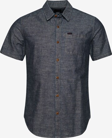 Superdry Regular fit Button Up Shirt in Grey: front