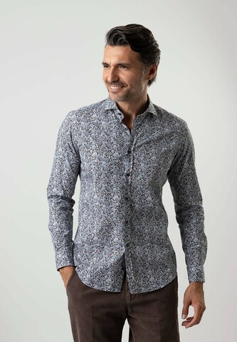 Black Label Shirt Regular fit Zakelijk overhemd 'PRINT' in Blauw: voorkant