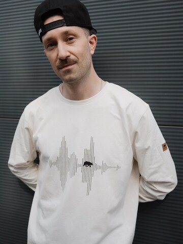 FORSBERG Sweatshirt 'Longsleeve mit Audiowelle' in Beige