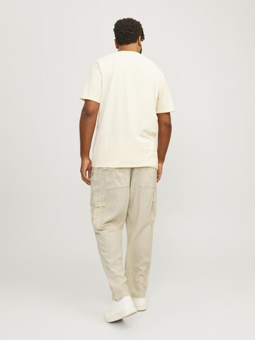 Wide Leg Pantalon cargo Jack & Jones Plus en beige