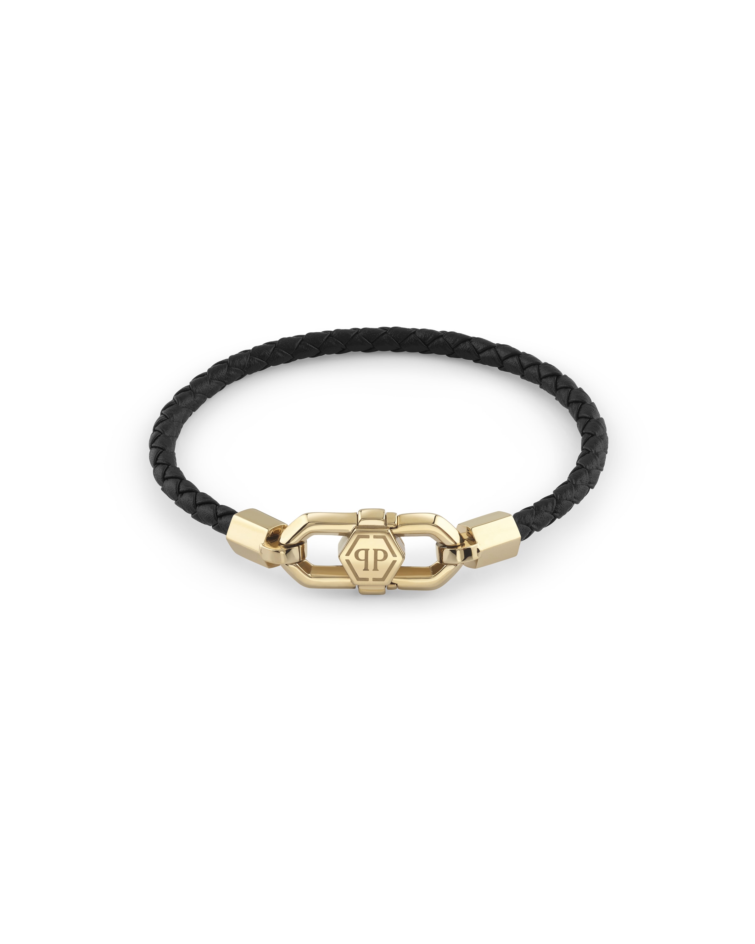 Philipp Plein Jewellery Armband 'Plein Edge' in Zwart: voorkant