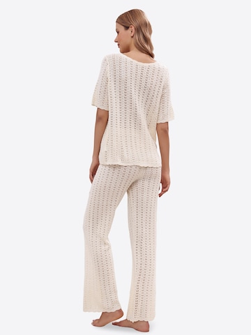 Imily Bela Obleka za doma | bež barva: zadnja stran