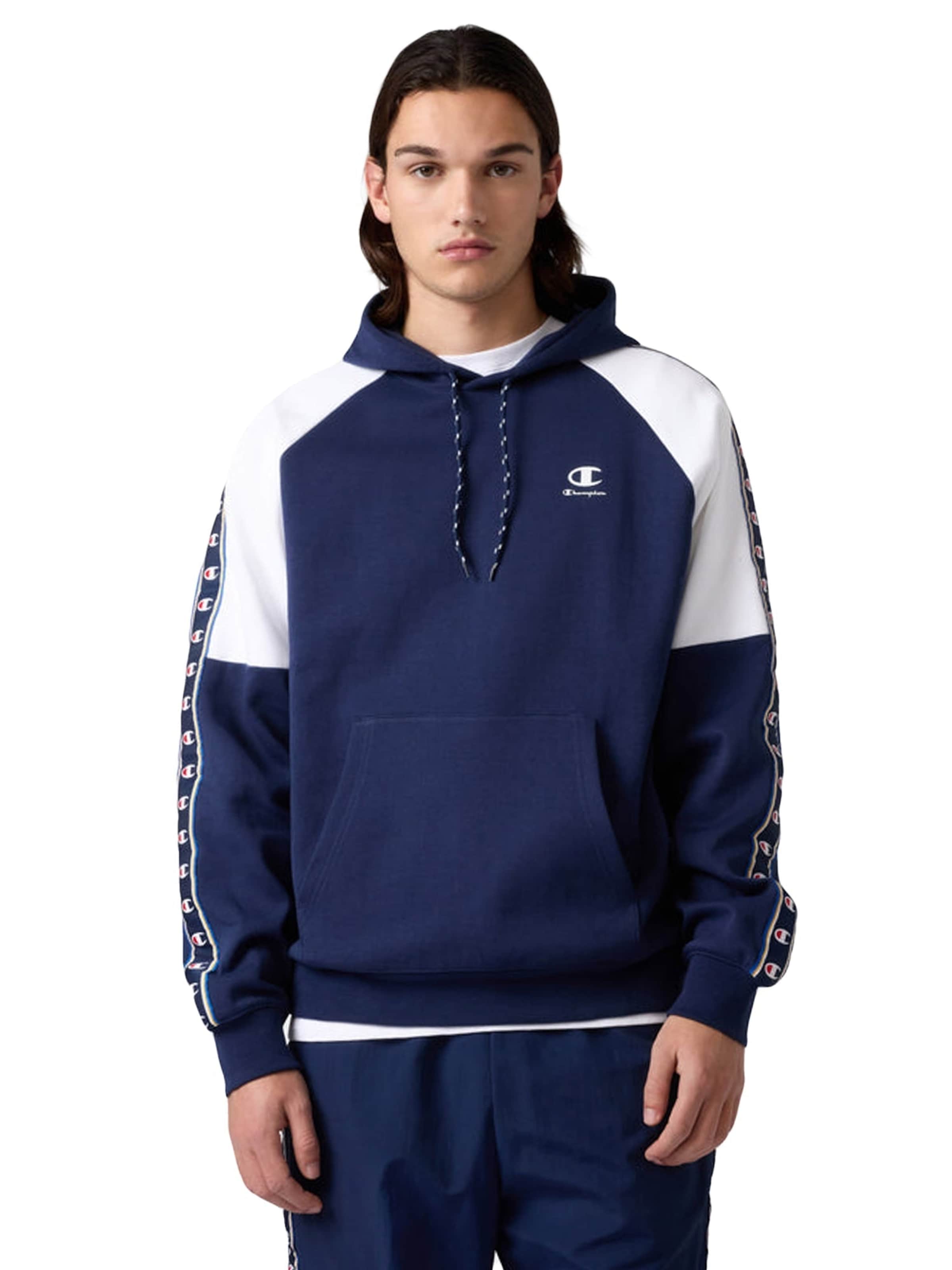 Felpa 'HOODED SWEATSHIRT NAVY / AVIO' di Champion in blu: frontale