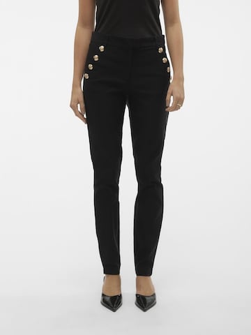 VERO MODA Slim fit Trousers 'MILLE' in Black: front