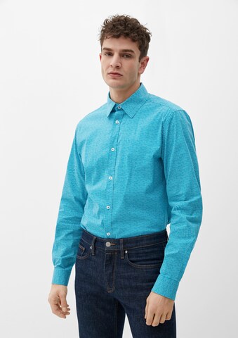 s.Oliver Slim fit Button Up Shirt in Blue: front
