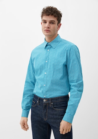 s.Oliver Slim fit Button Up Shirt in Blue: front