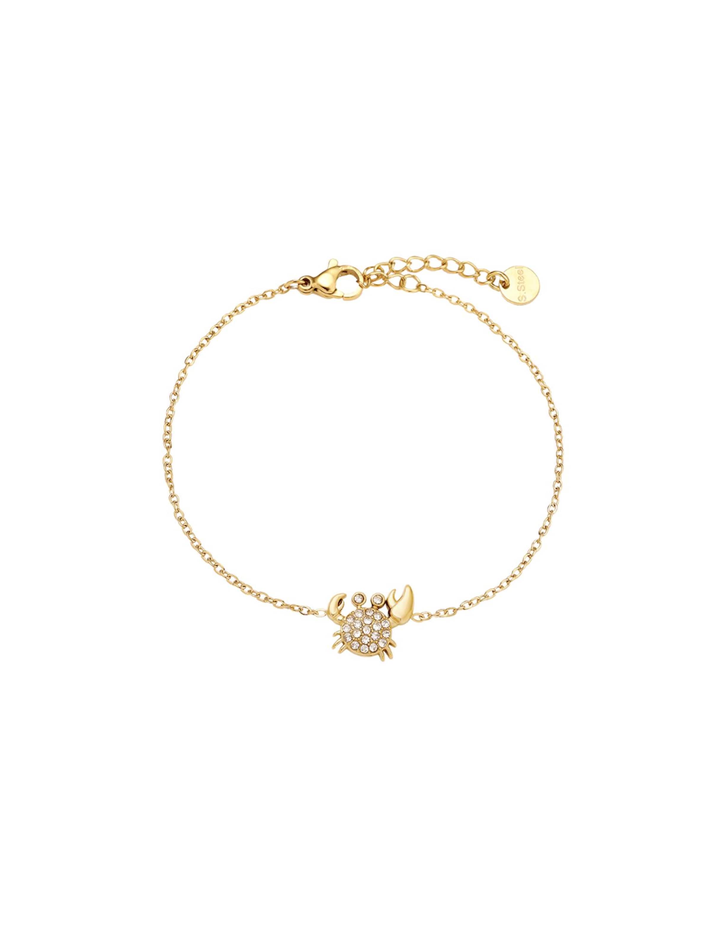Cala Rose Armband 'CRABBY' in Goud: voorkant