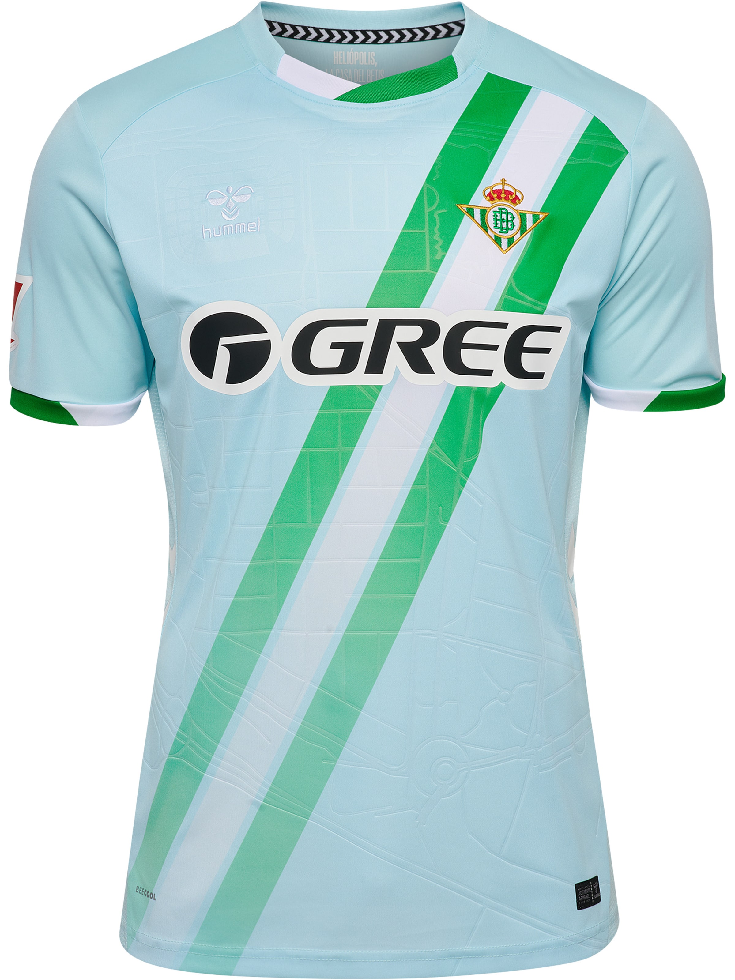 Hummel Functioneel shirt in de kleur Lichtblauw / Groen / Zwart / Wit, Productweergave