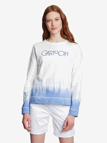 Cartoon Sweatshirt in White: front