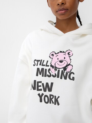 Sweat-shirt Bershka en blanc
