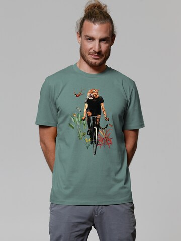 Maglietta ' Fancy Tiger ' di Watapparel in verde: frontale