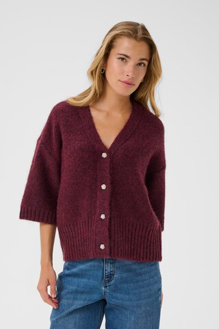 Kaffe Gebreid vest in Rood: voorkant