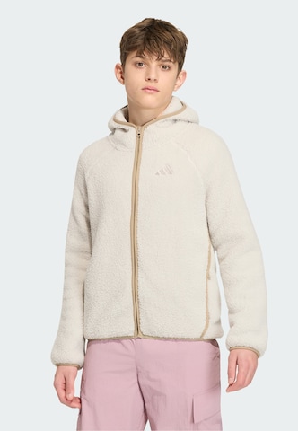 ADIDAS TERREX Athletic fleece jacket 'Xploric' in Beige: front