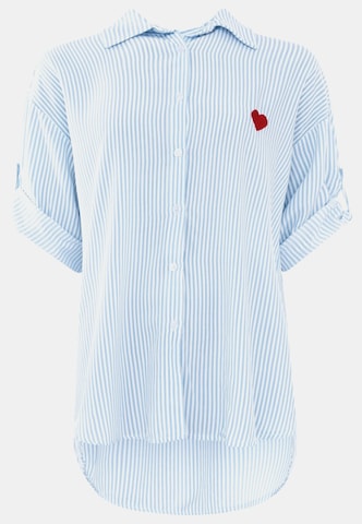 Zwillingsherz Blouse in Blauw: voorkant