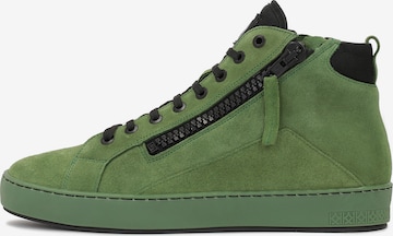 Sneaker alta di Kazar in verde: frontale