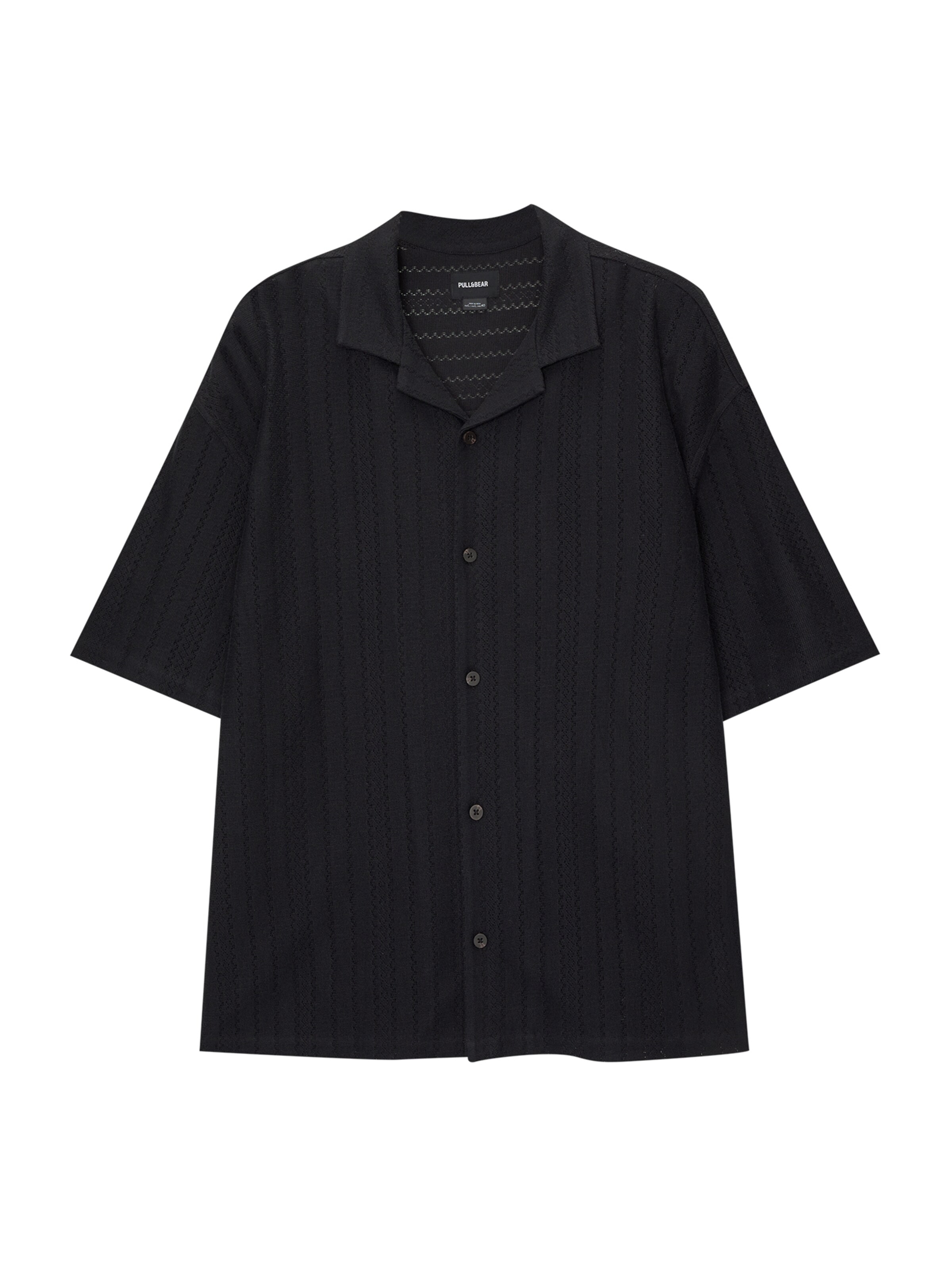 Pull&Bear Comfort Fit Skjorte i sort: forside