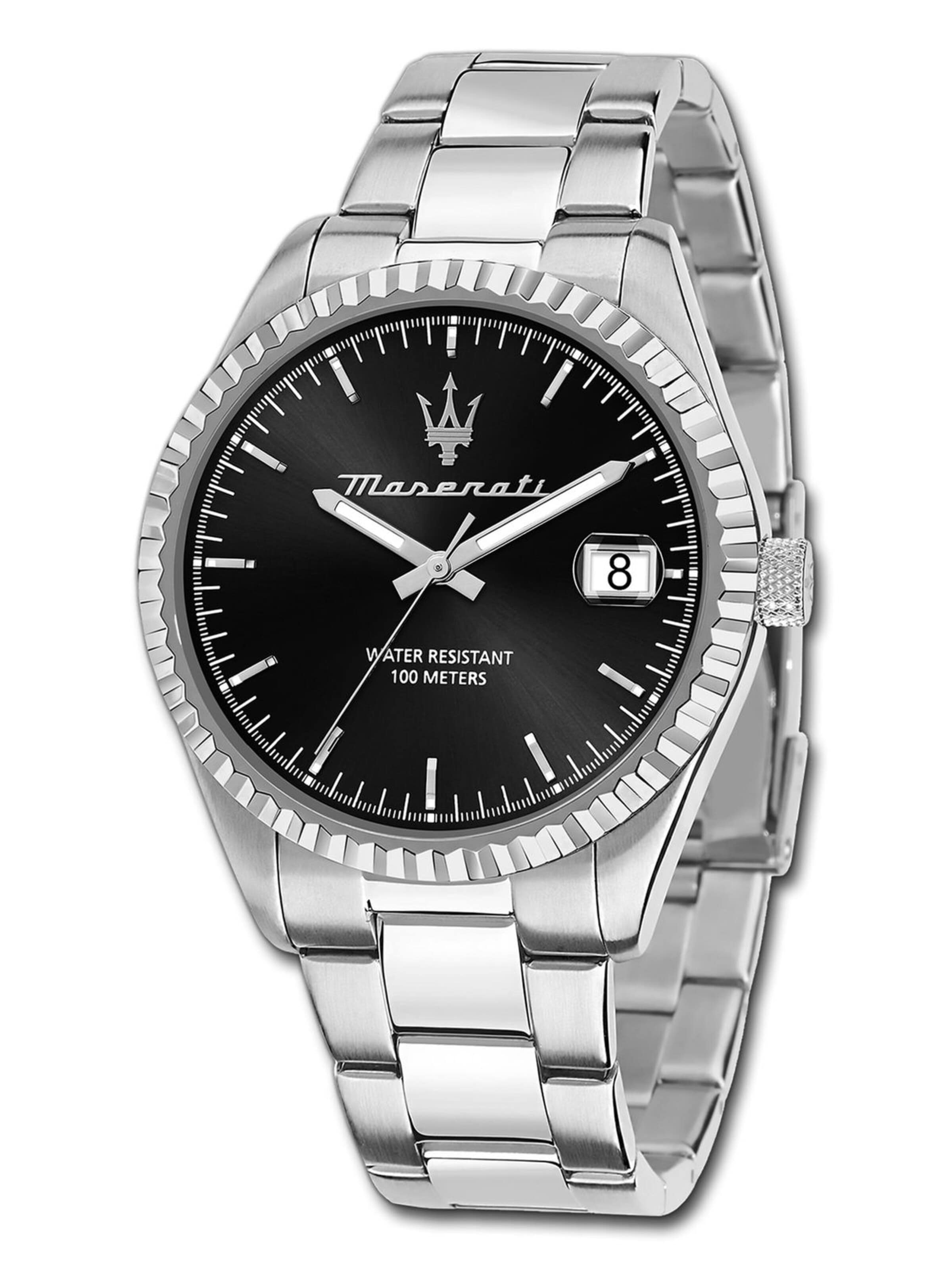 Maserati - Reloj analógico en plata: frente