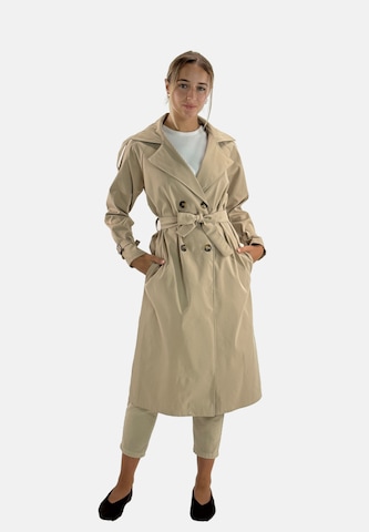 Elara Between-seasons coat in Beige: front