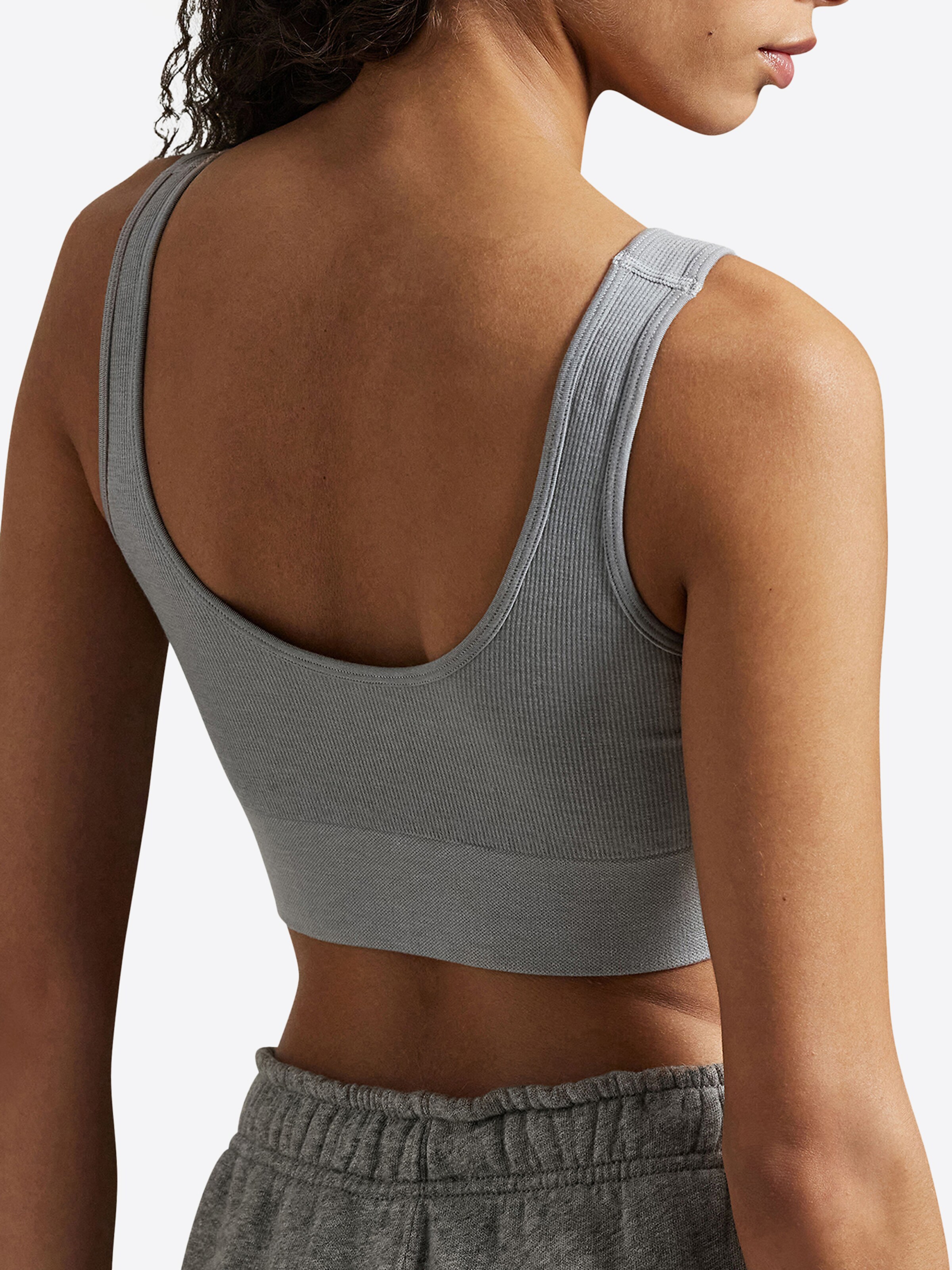 Bustier Soutien-gorge ' Ribbed Seamless ' Polo Ralph Lauren en gris