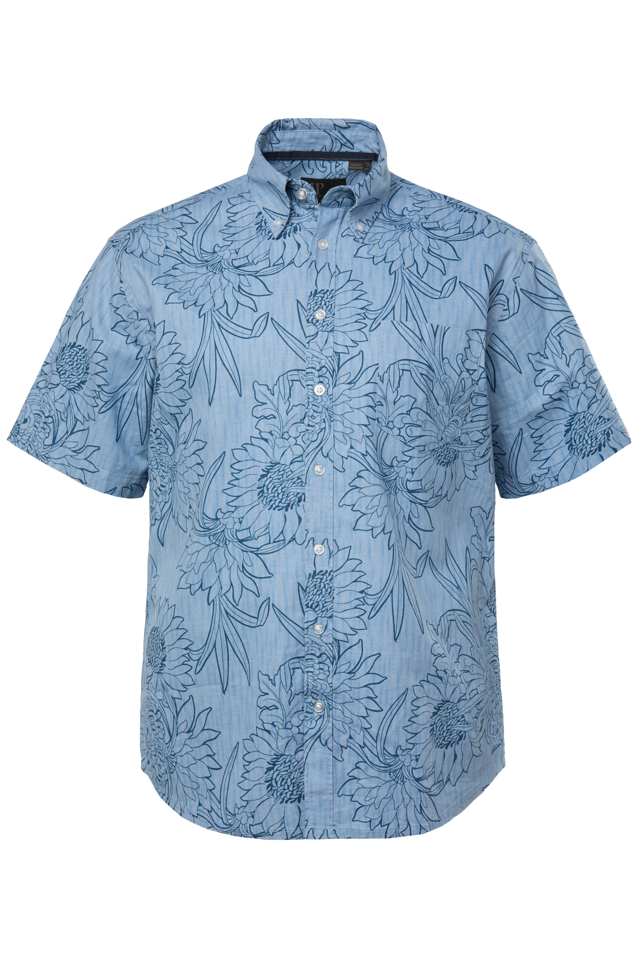 JP1880 Regular fit Overhemd in Blauw: voorkant