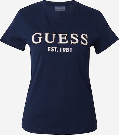 GUESS T-shirt 'NYRA' i marinblå / guld / ullvit, Produktvy