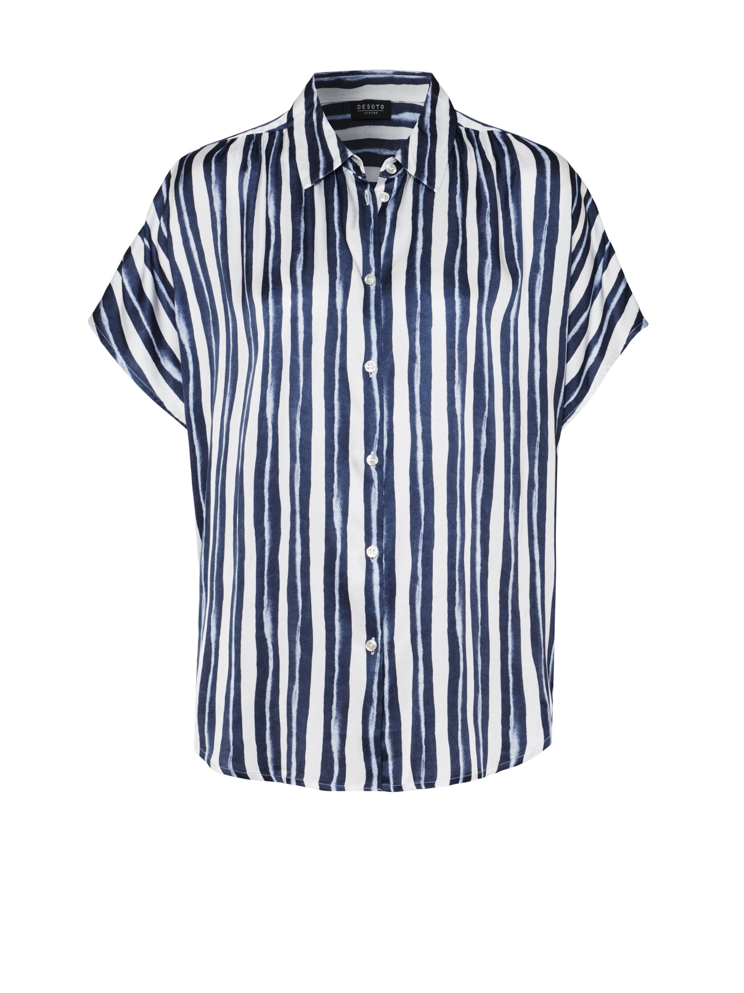 DESOTO Viskosebluse 'Florine', glatte, fließende Qualität in Blau: Vorderseite