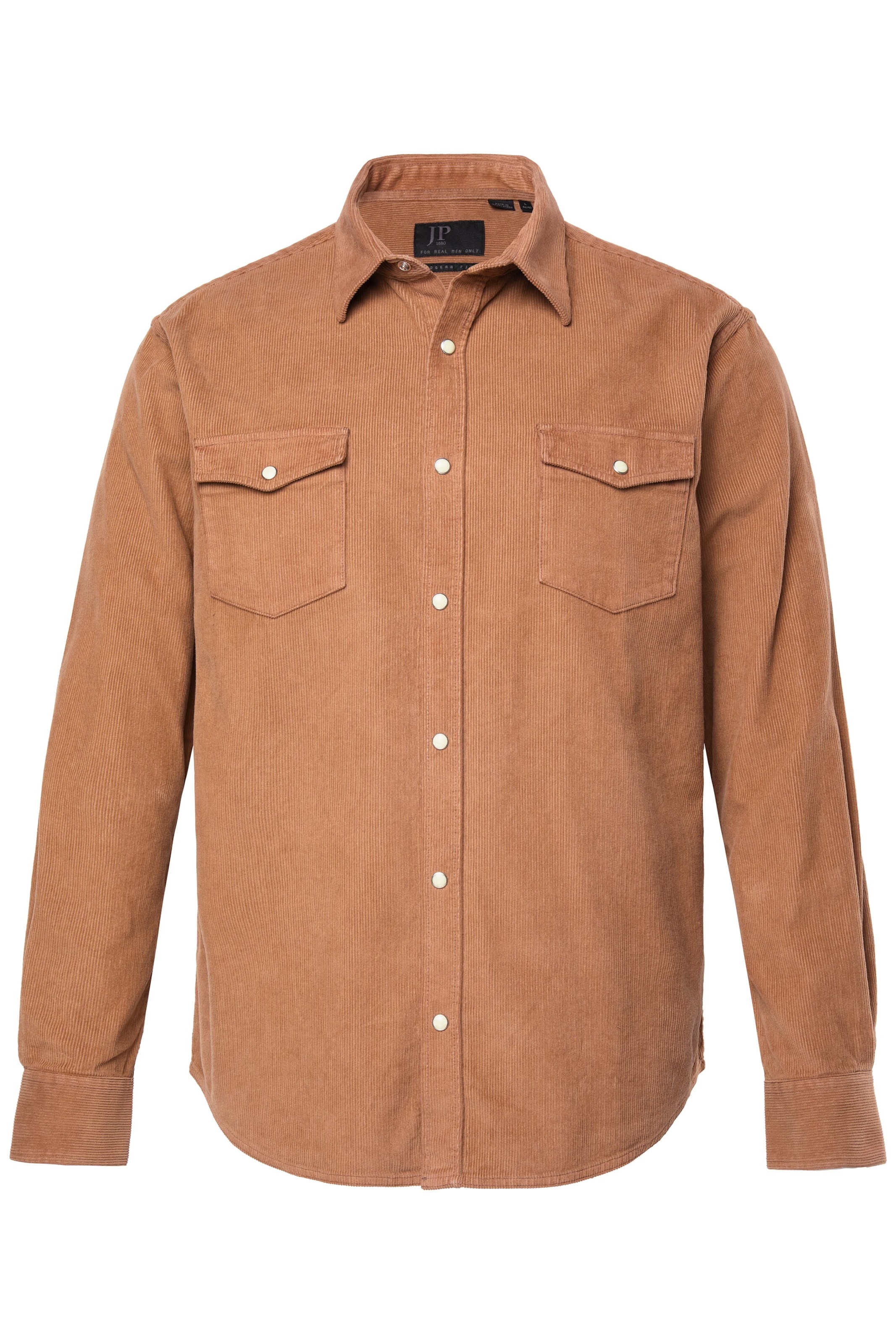 JP1880 Comfort fit Button Up Shirt in Brown: front