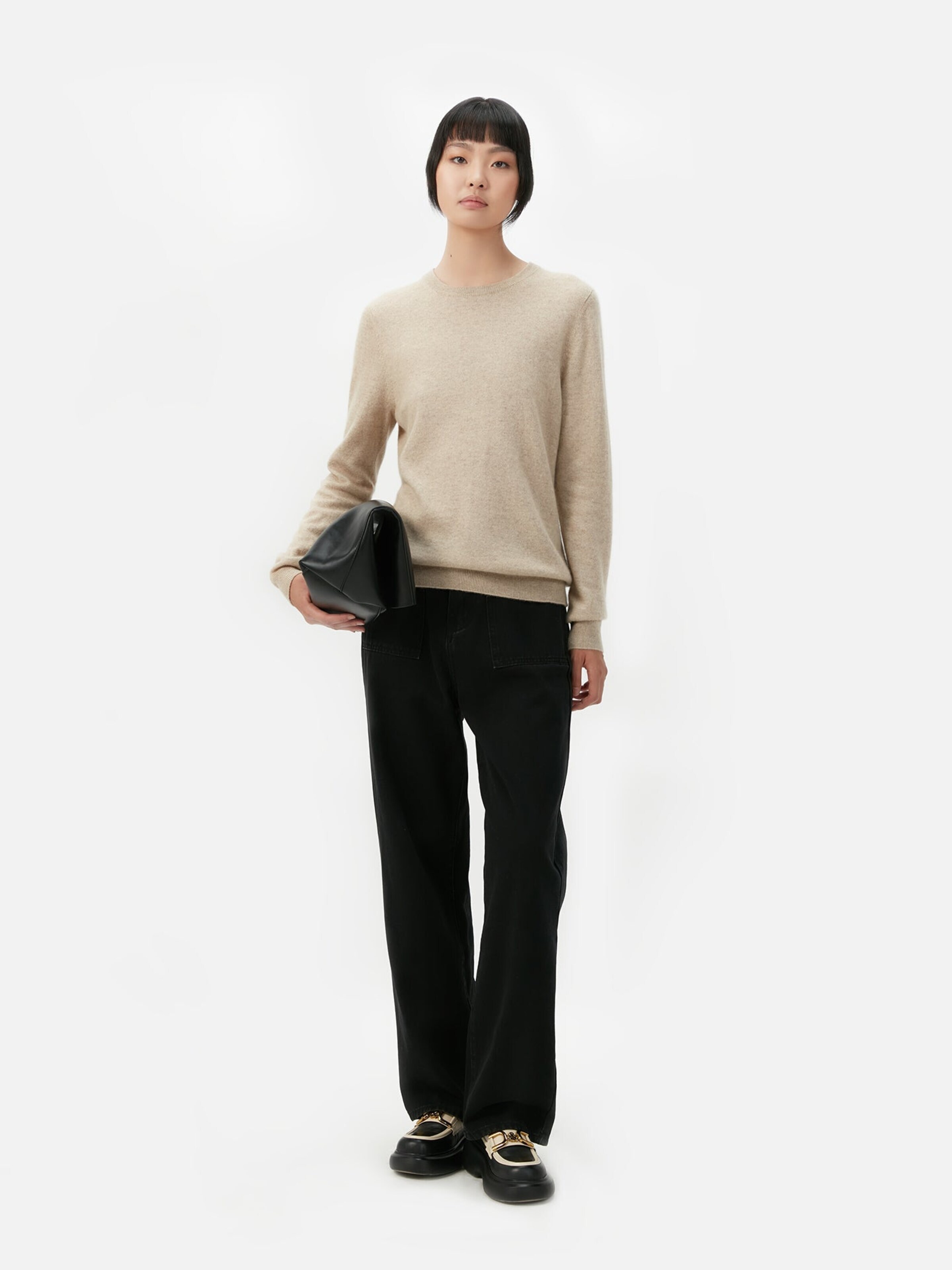 GOBI Cashmere - Jersey 'Women's Essential Cashmere Crewneck Sweater' en beige
