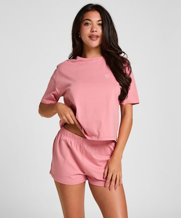 Hunkemöller Korte pyjama in Roze: voorkant