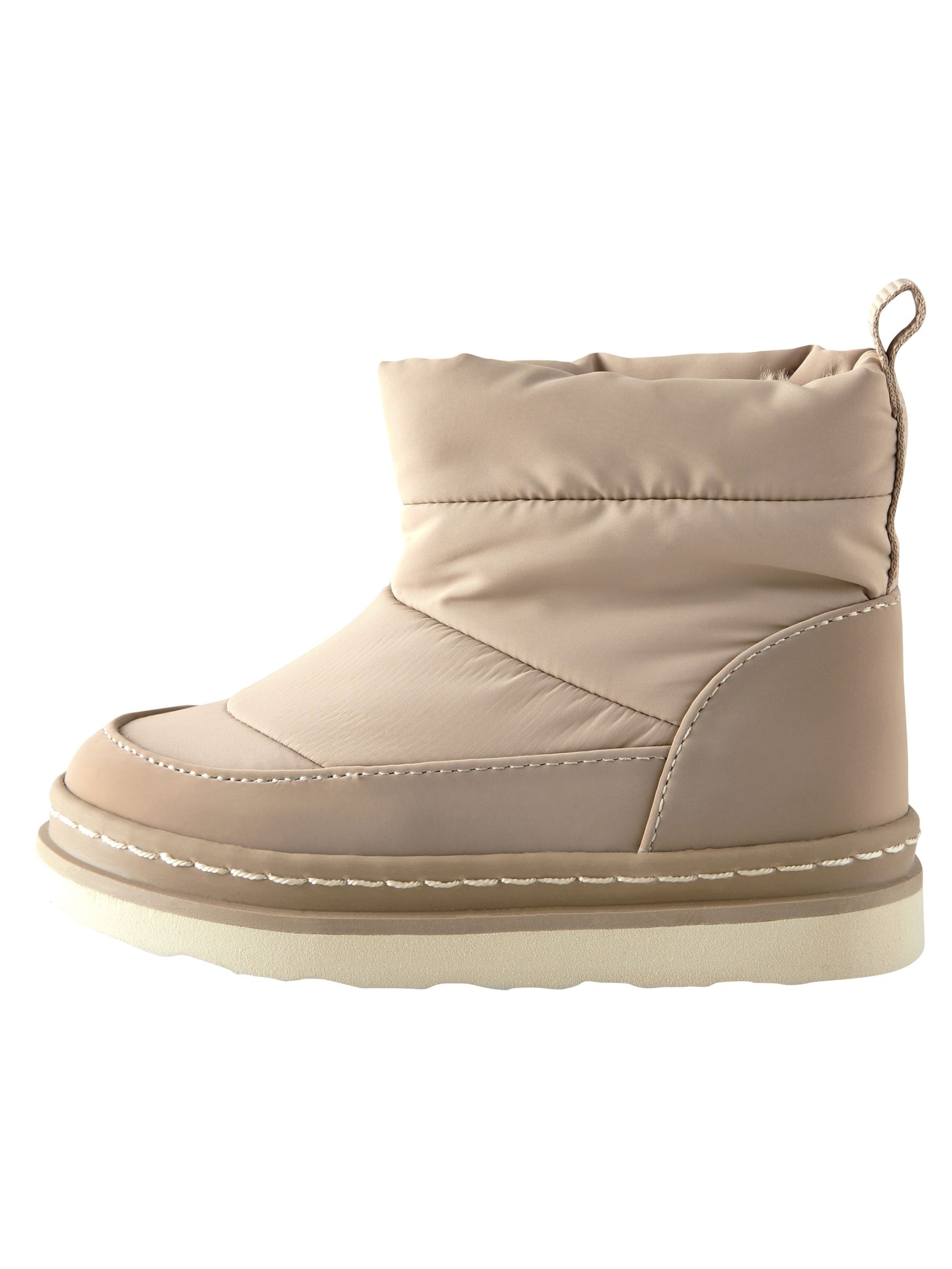 Next Snow Boots in Beige: front