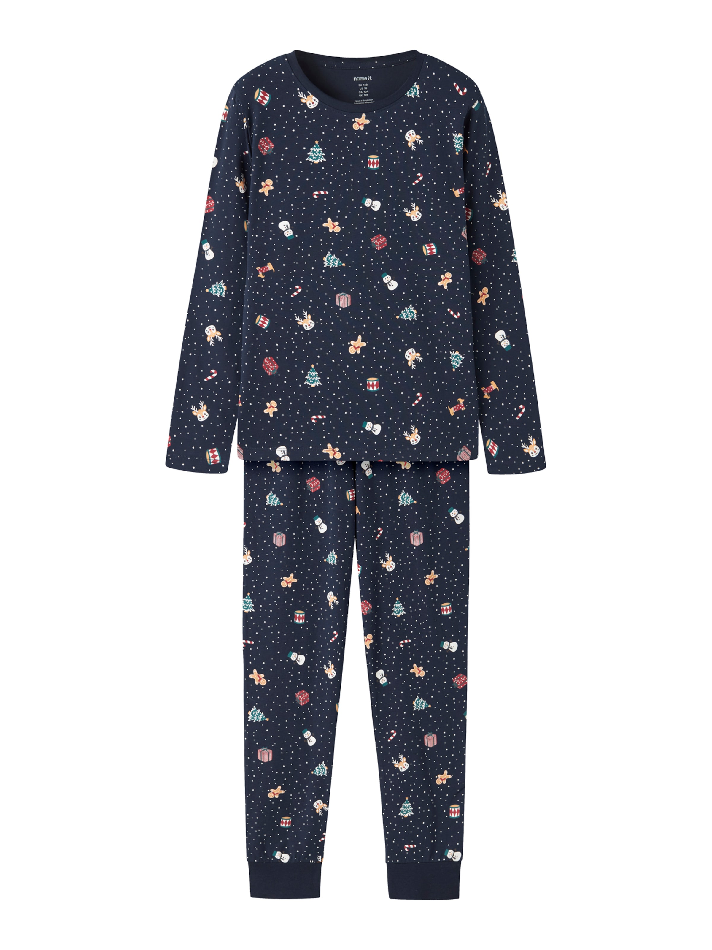 NAME IT - Pijama 'NKNVISMAS' en azul: frente