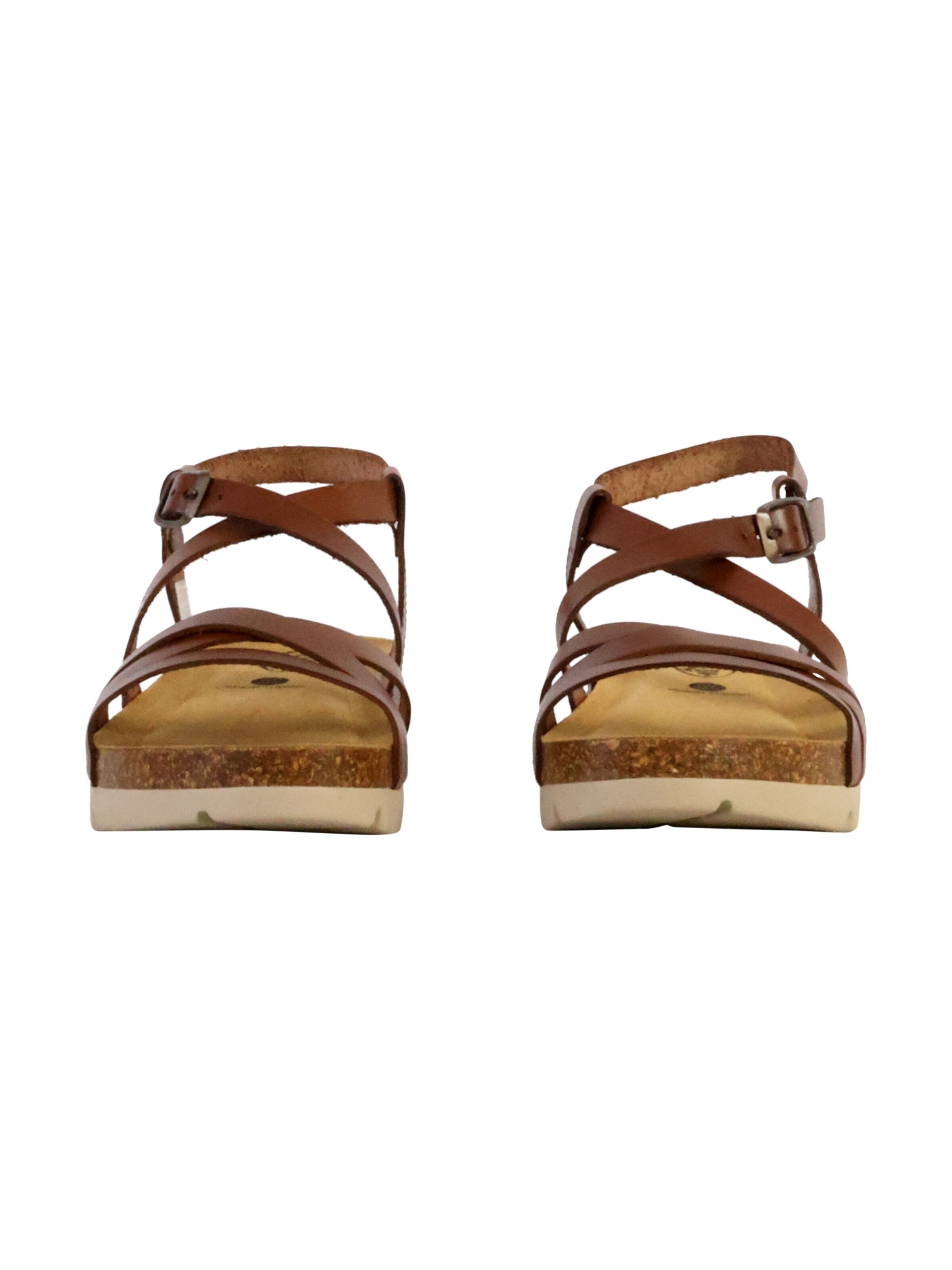 Plakton Mule 'Comba-Pantoletten mit Keilabsatz aus Leder' in Brown