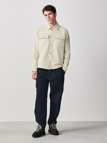 Next Regular fit Button Up Shirt in Beige
