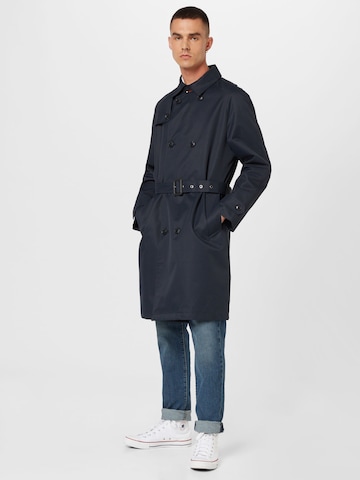 BURTON MENSWEAR LONDON Ανοιξιάτικο και φθινοπωρινό παλτό σε μπλε: μπροστά