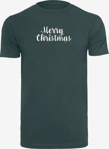 Merchcode Shirt 'Merry Christmas Lights' in Green: front