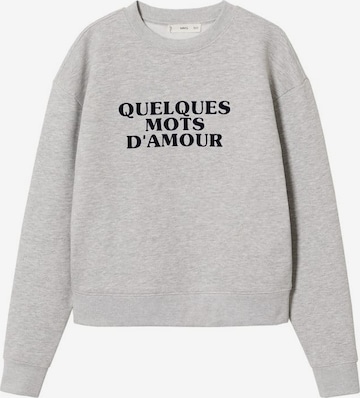 MANGO Sweatshirt 'Amour' in Grey: front