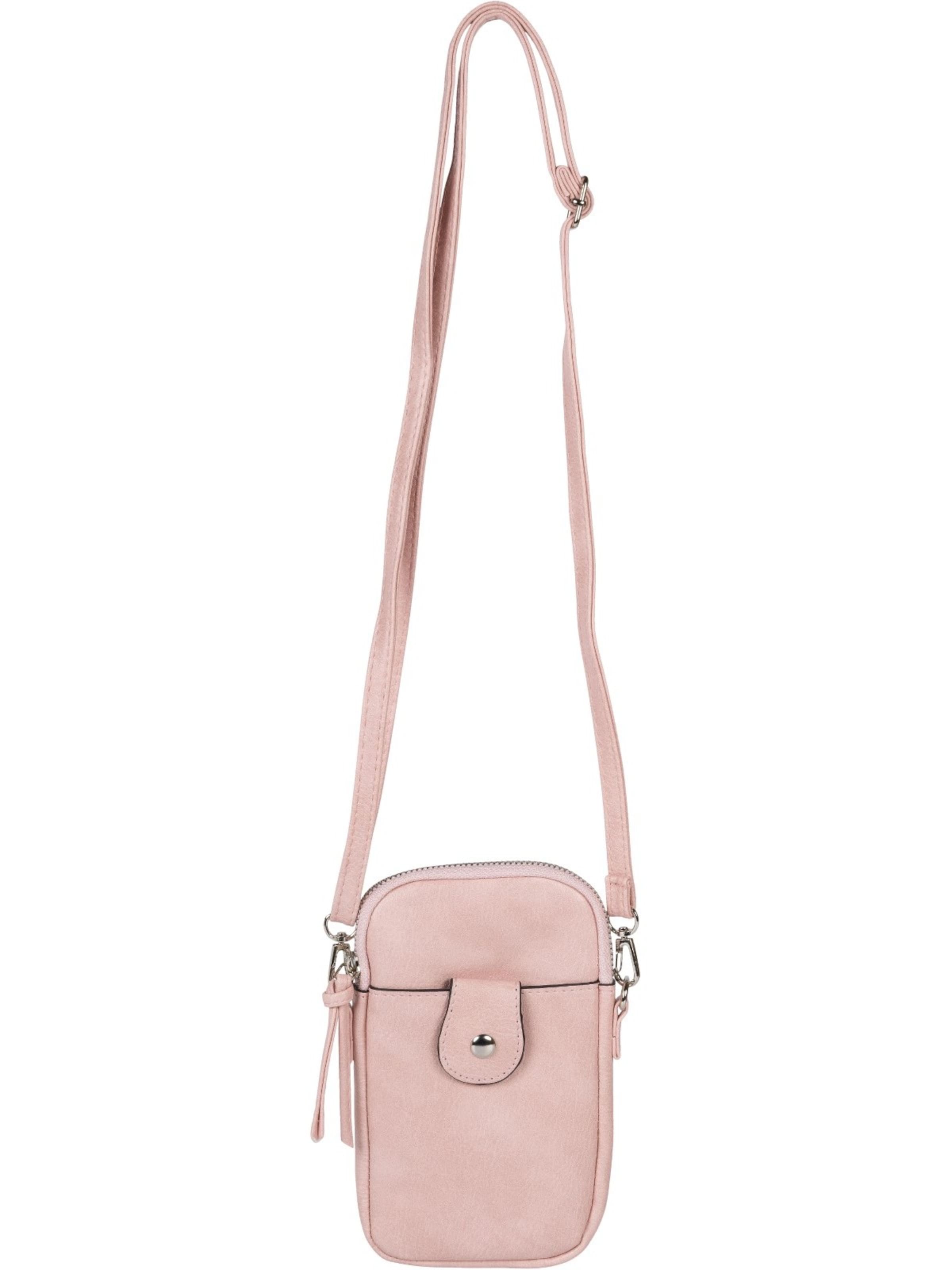 styleBREAKER Crossbody bag 'Mini Umhängetasche Uni' in Pink: front