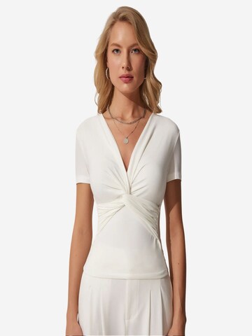 Happiness İstanbul Blouse 'Blusen' in Wit: voorkant