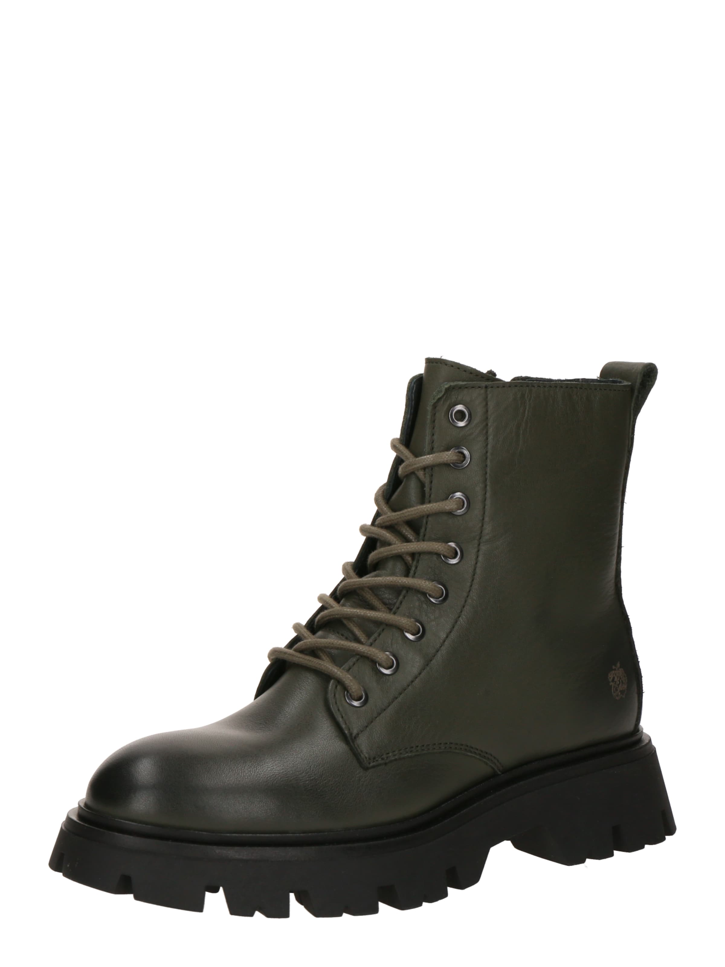 Apple of Eden Lace-Up Ankle Boots 'ROMA' in Green: front