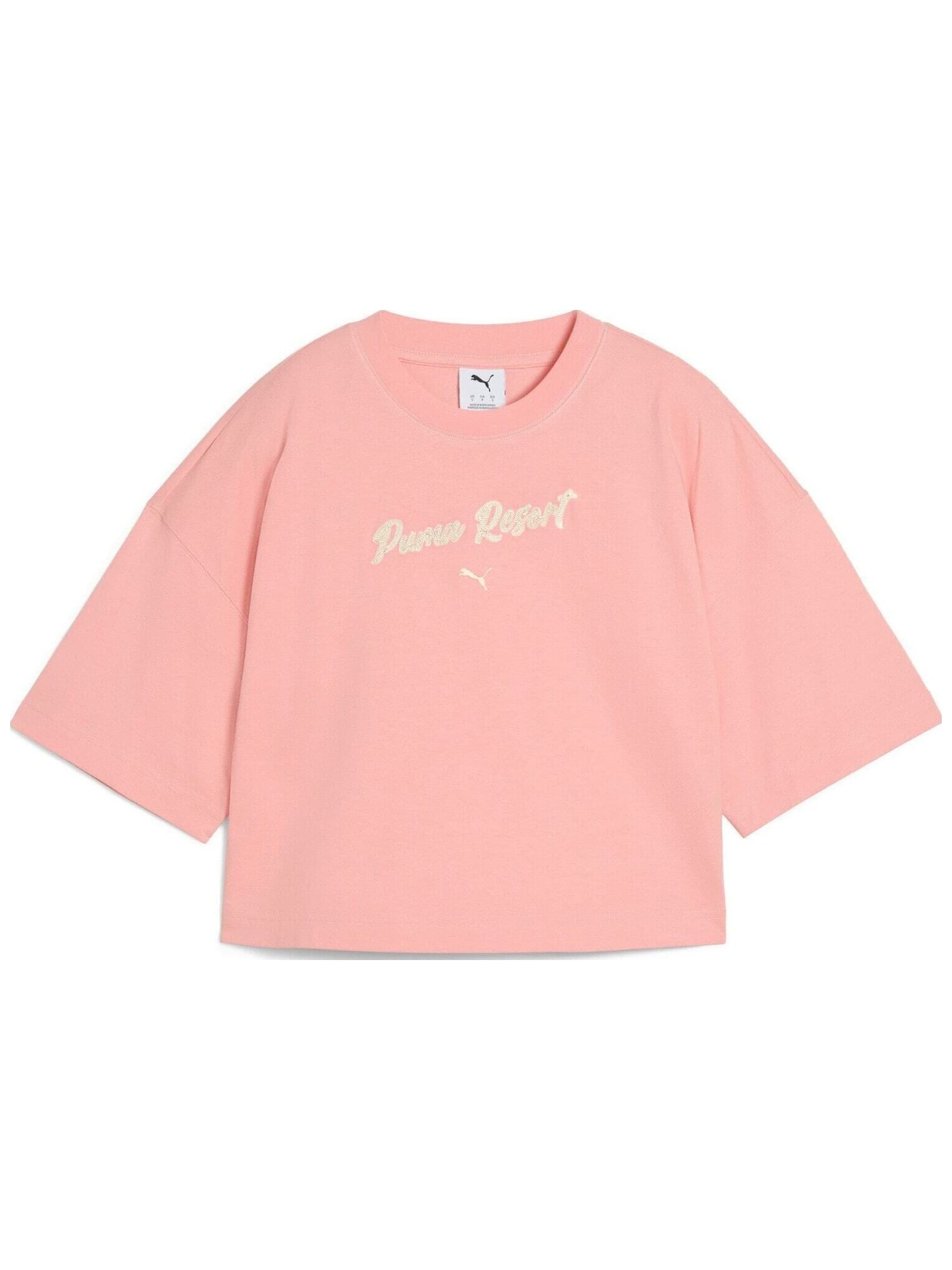 PUMA - Camiseta 'Puma Premium Ess Oversized Graphic Tee' en rosa: frente