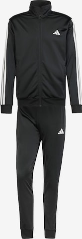 ADIDAS SPORTSWEAROdjeća za vježbanje 'Sportswear Basic 3-Stripes Tricot Track' - crna boja: prednji dio