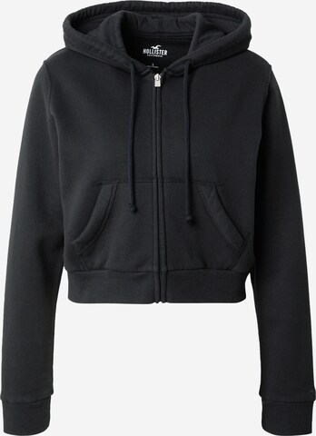 HOLLISTER Sweat jacket 'MINBRANDED' in Black: front