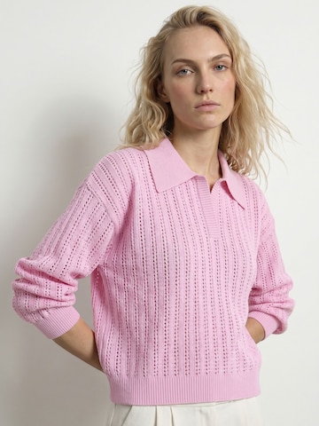 HYPEDROP Pullover 'HDOsa' in Pink: Vorderseite
