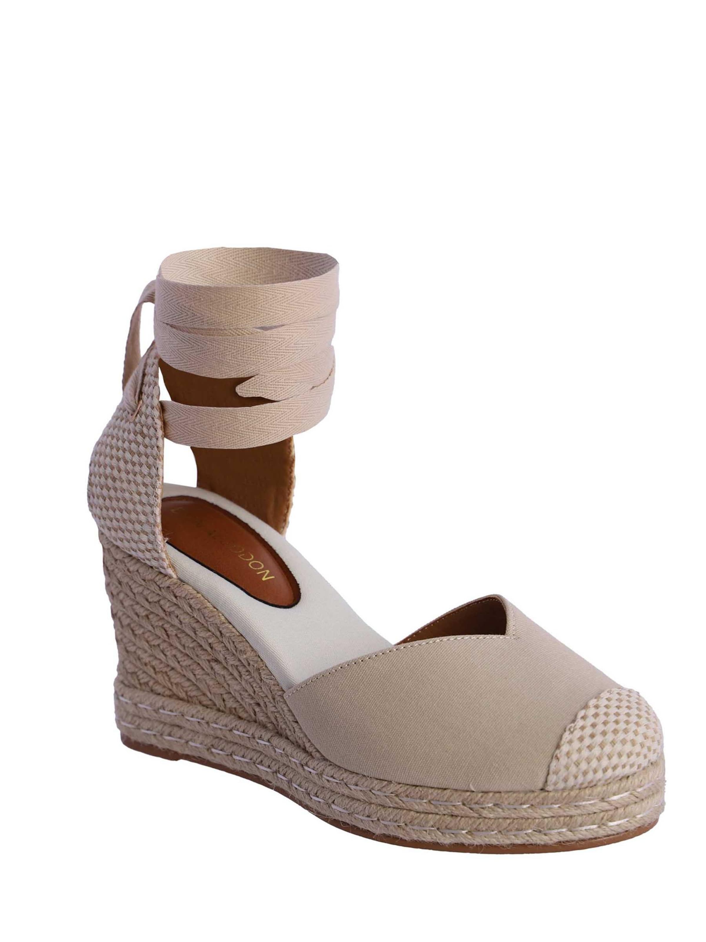 Don Algodon - Zapatos destalonado 'Alpargata para mujer DON ALGODON Sari de piel sintética con lazada' en beige: frente
