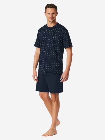 SCHIESSER Short Pajamas 'Comfort Essentials' in Blue