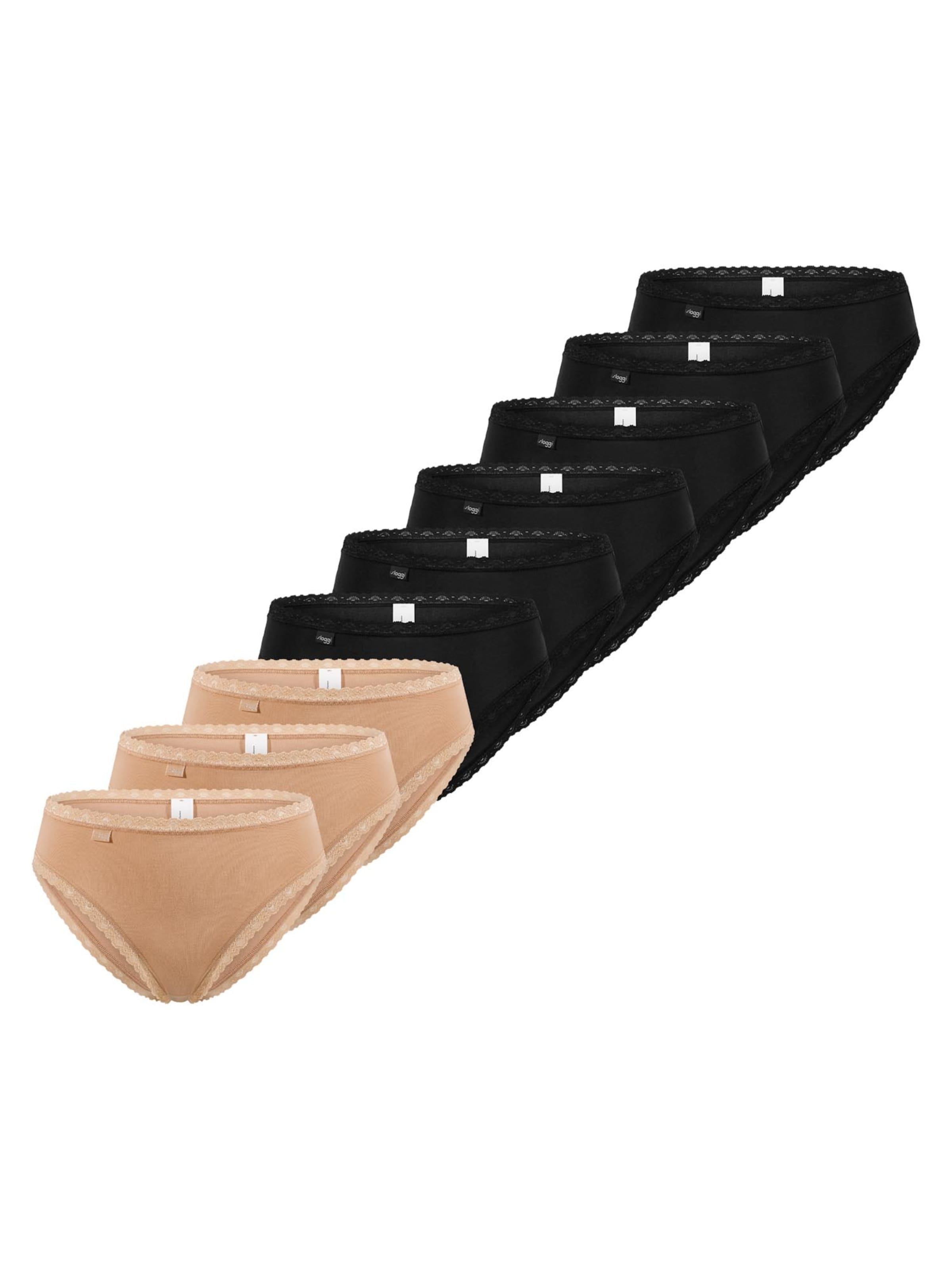 SLOGGI Slip '24/7 Cotton Lace' in Brown: front