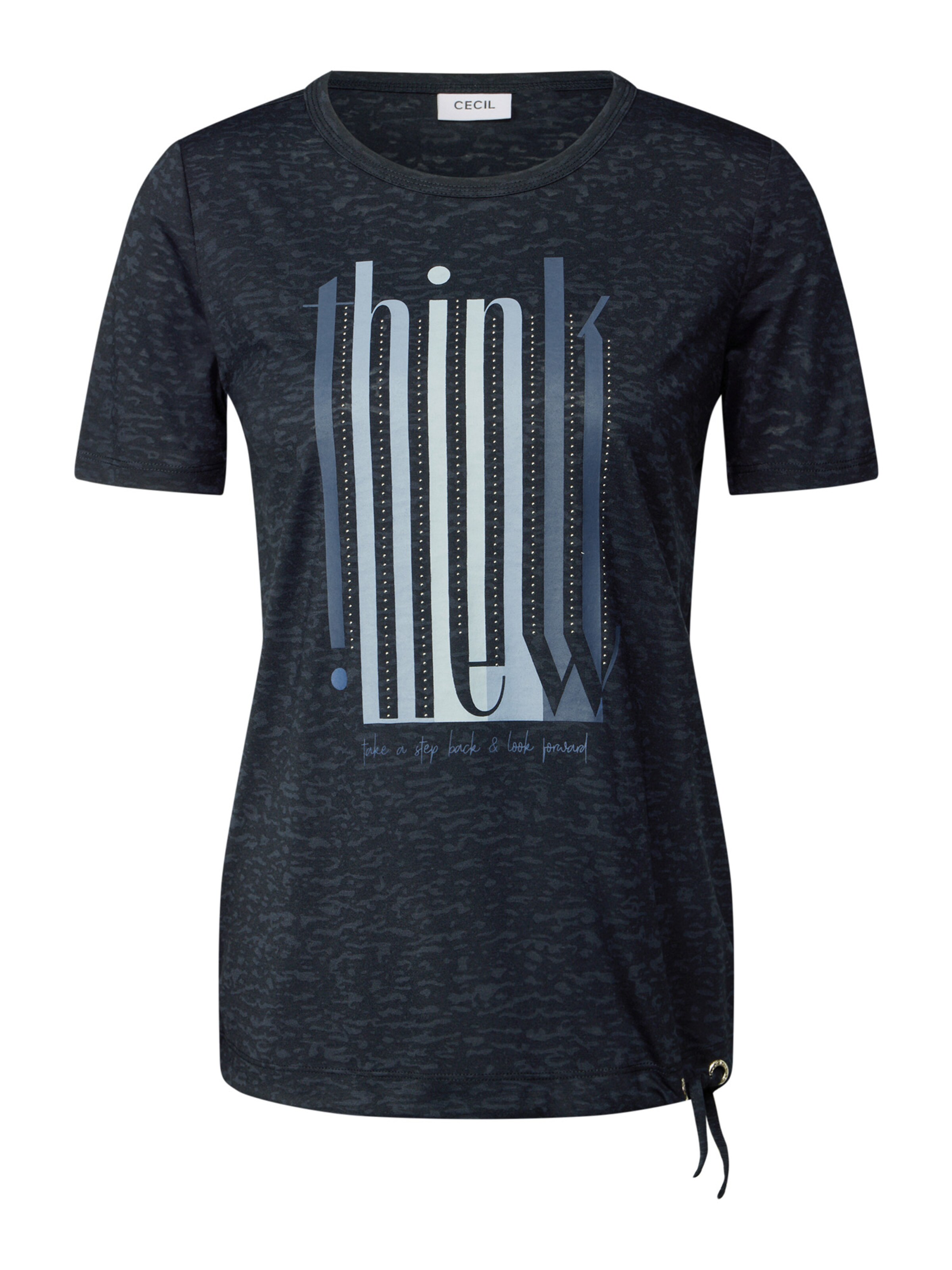 CECIL Tričko 'Burn Out' - Modrá: predná strana
