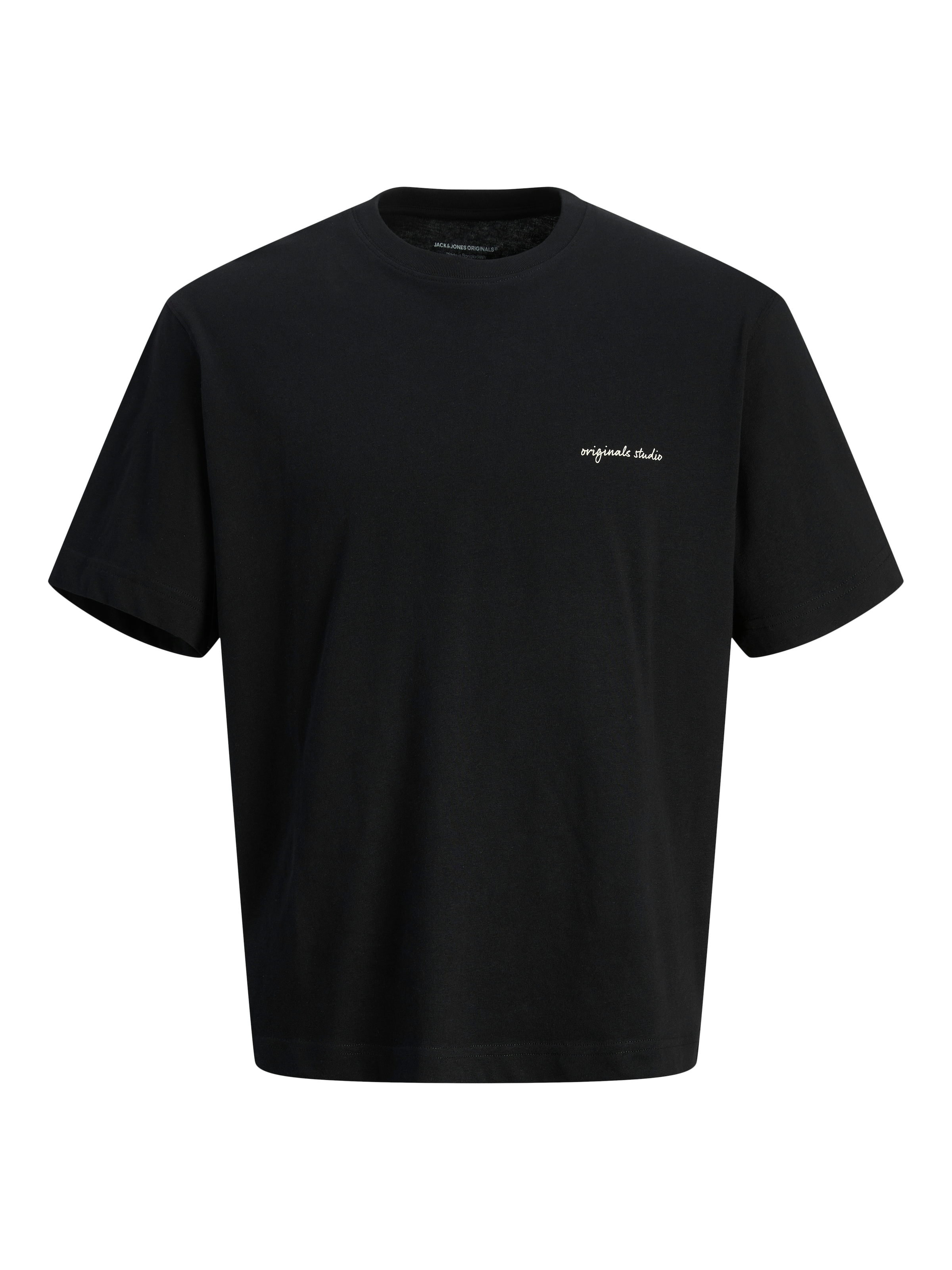 melns JACK & JONES T-Krekls 'JORMarrakesh': no priekšpuses