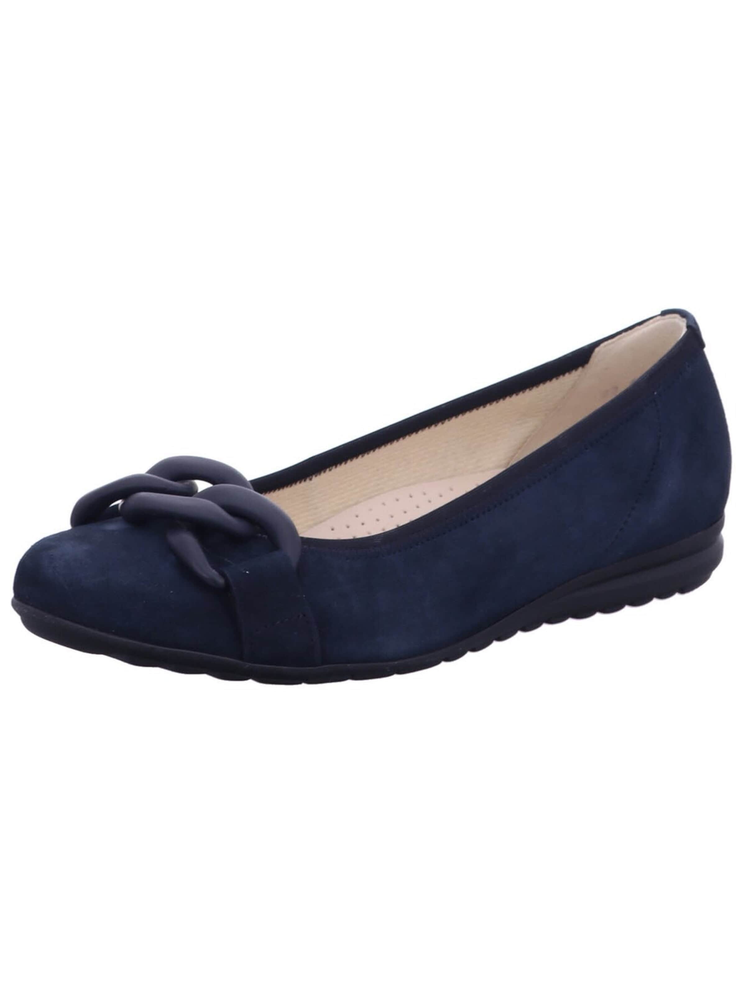 Gabor Comfort Ballet Flats 'Ballerina Damen 62.625 36 Rauleder in blau' in Blue: front
